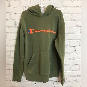 Boys Champion Olive Green Hoodie size Medium